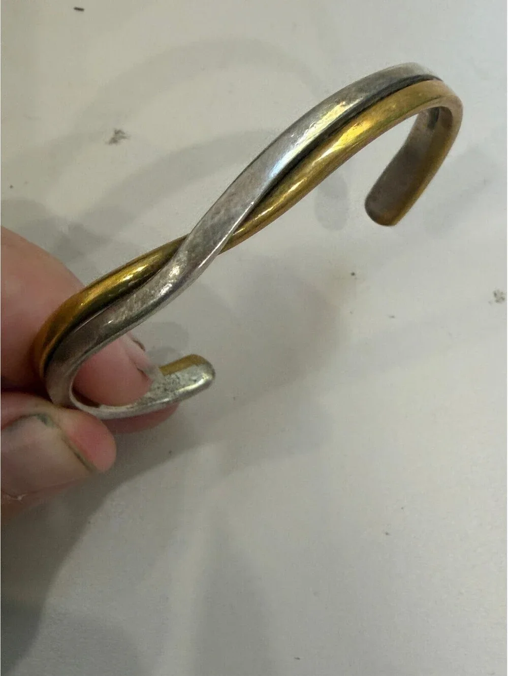 Vintage Sausalito Craftworks Signed Copper Brass Cuff Bracelet